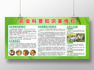 绿色农作物农药农村农业种植知识宣传栏农业科普展板